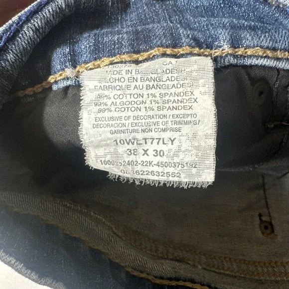 Wrangler Retro Jeans Mens 38 x 30 Blue Slim Boot Cut Denim Western Cowboy Rock - Picture 3 of 8